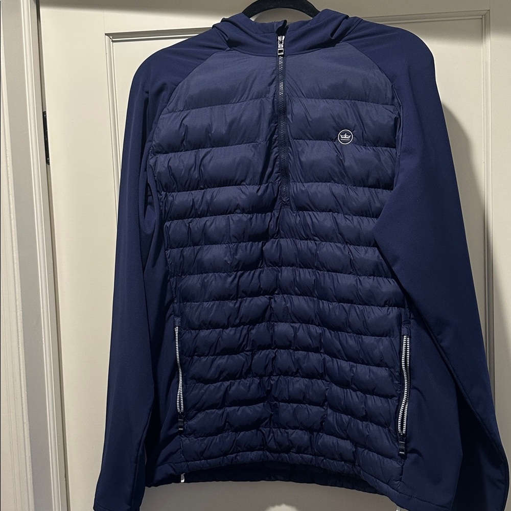 Peter Millar Dark Blue Puffer Quarter Zip Jacket
